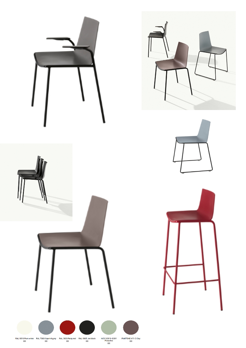 1.3.19<br>cette chaise polyvalente est disponible en différentes versions et couleurs