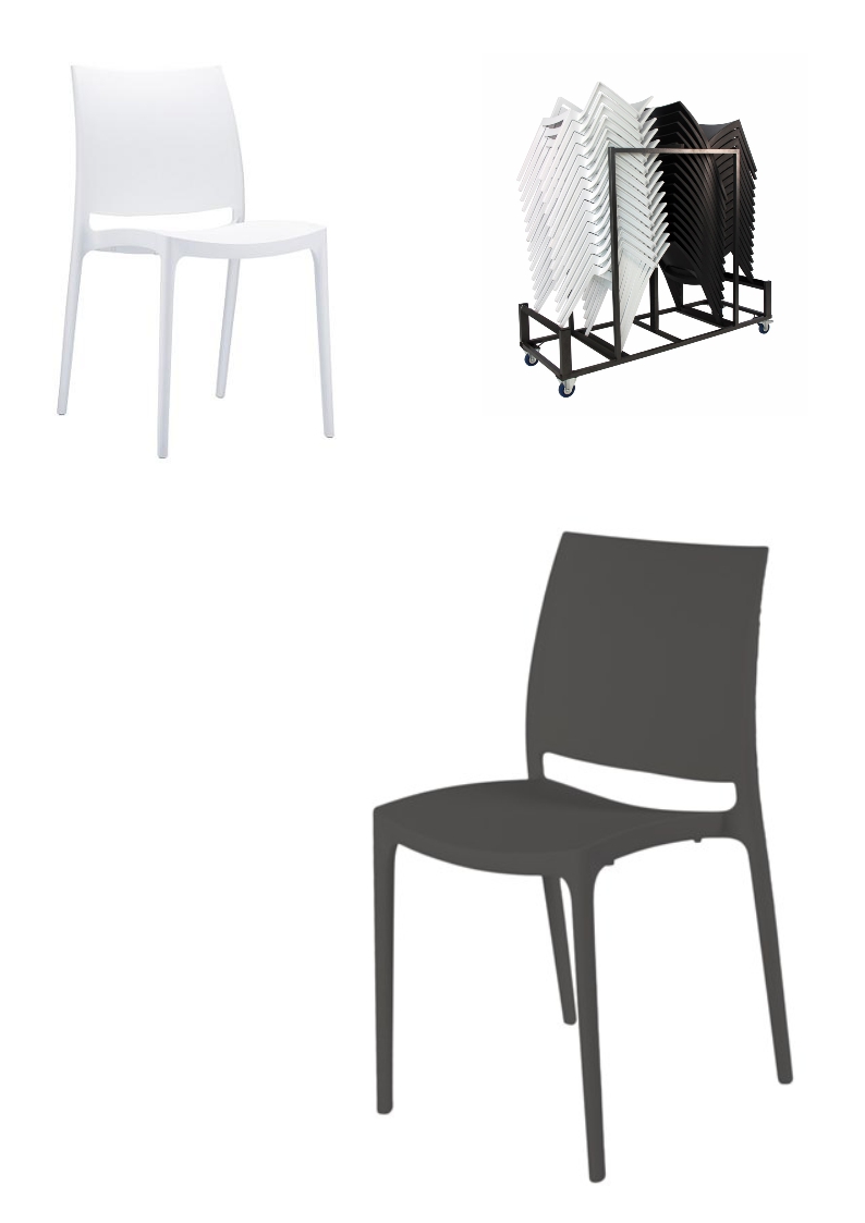1.4.10<br>chaise en polyprop noir ou blanc
