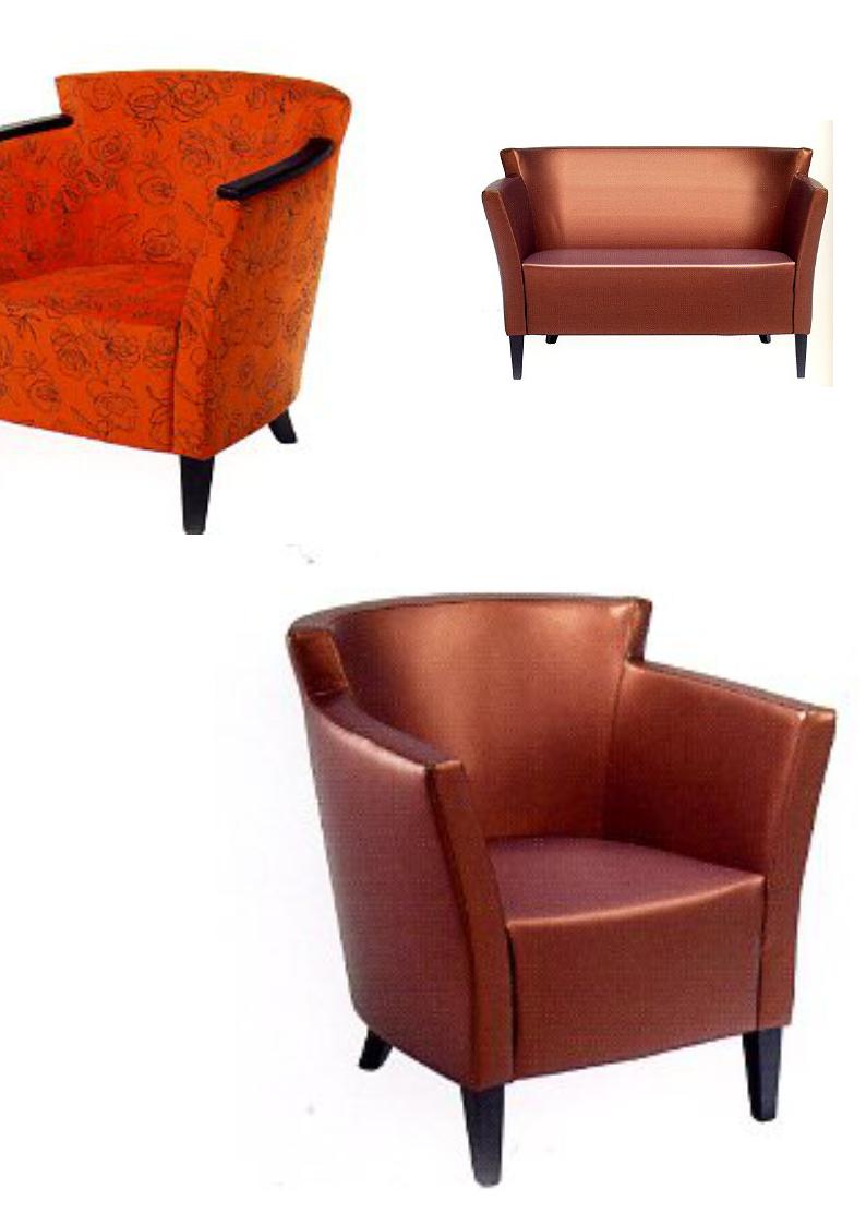 5.1.12<br>Deze comfortabele zetel met art-deco uitstraling kan ook met houten armlat en als 2-plaats.