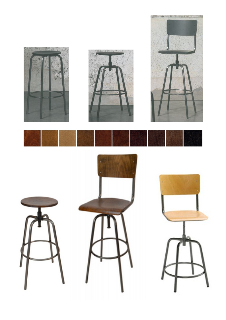 2.1.5<br>industriele barstoelen in diverse stijlen, keuze kleuren en hoogtes