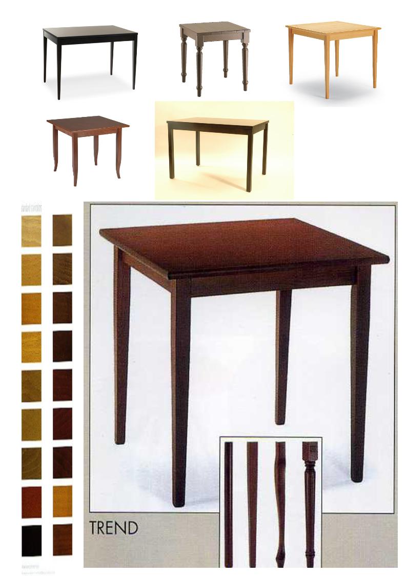 4.2.9<br>Onze massieve tafels 'TREND' maken wij voor u op maat. U heeft keuze uit diverse poten en alle kleuren.