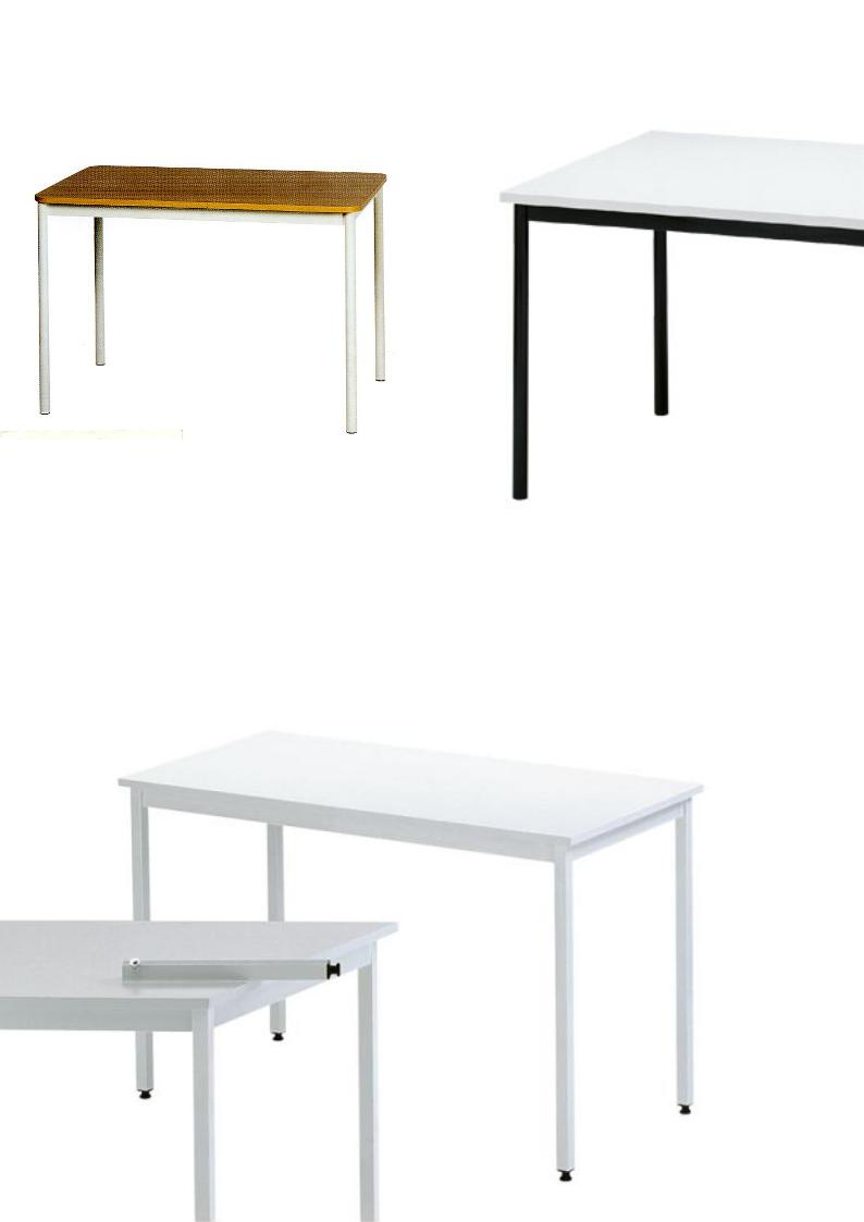4.2.7<br>Deze eenvoudige maar degelijke tafels kunnen in diverse formaten en kleuren.