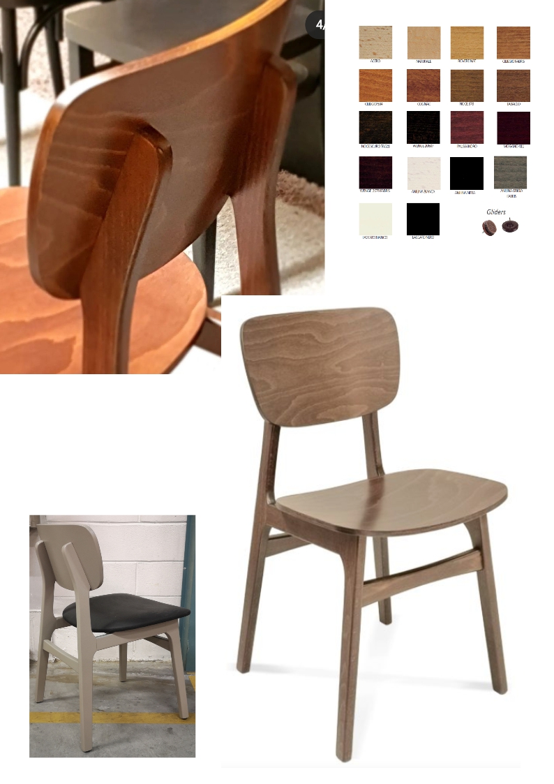 1.1.6<br>deze elegante stoel kan in 16 kleuren en ook met beklede zitting