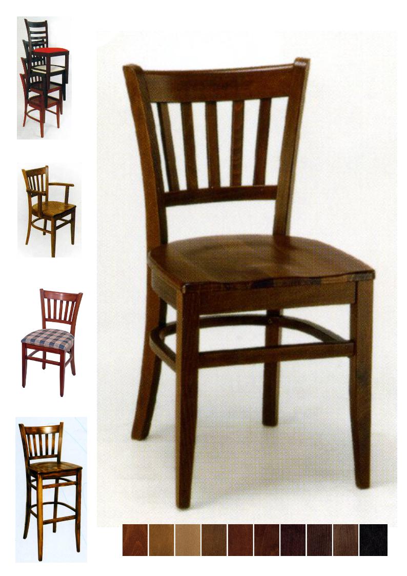 1.2.11<br>Massief beuken stoel, bestaat ook als armstoel en barstoel. De zit kan ook bekleed.