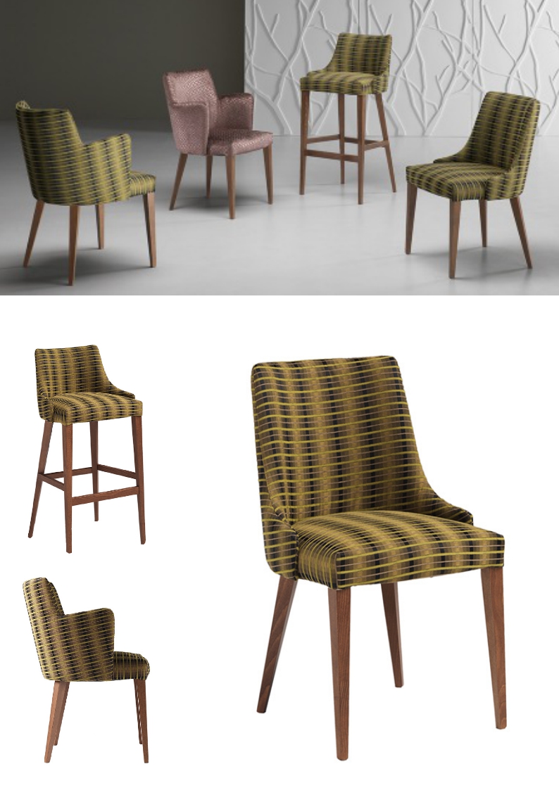 1.1.11<br>Deze stijlvolle stoel kan in ALLE kleuren. Bijpassende arm- en barstoel beschikbaar !