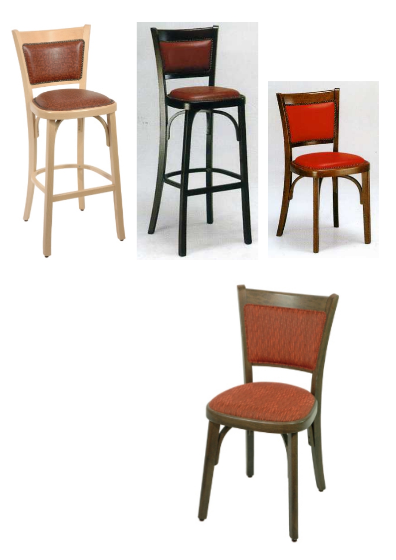 1.2.5<br>Deze comfortabele stoel kan in vele kleuren. Barstoel eveneens beschikbaar.