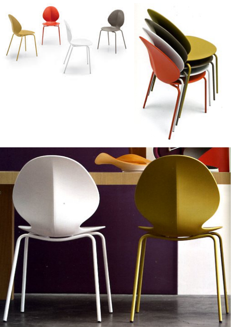9.2.11<br>Deze trendy stoel Basil met bio-vorm kan in diverse kleuren