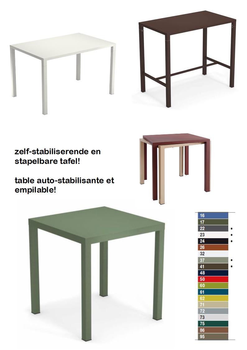 4.4.1<br>cette table en métal est disponible en 10 dimensions et 20 couleurs!